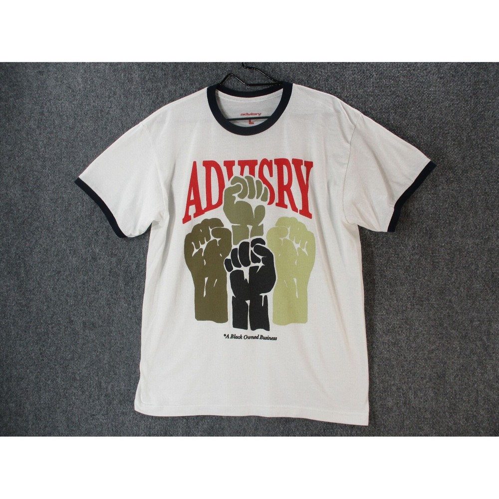 Advisory Shirt Mens Large Raised Fist Graphic Print Logo Black Power History L
